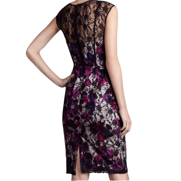 NWT French Connection Black Lace Pink Floral Dress - Picture 2 of 9